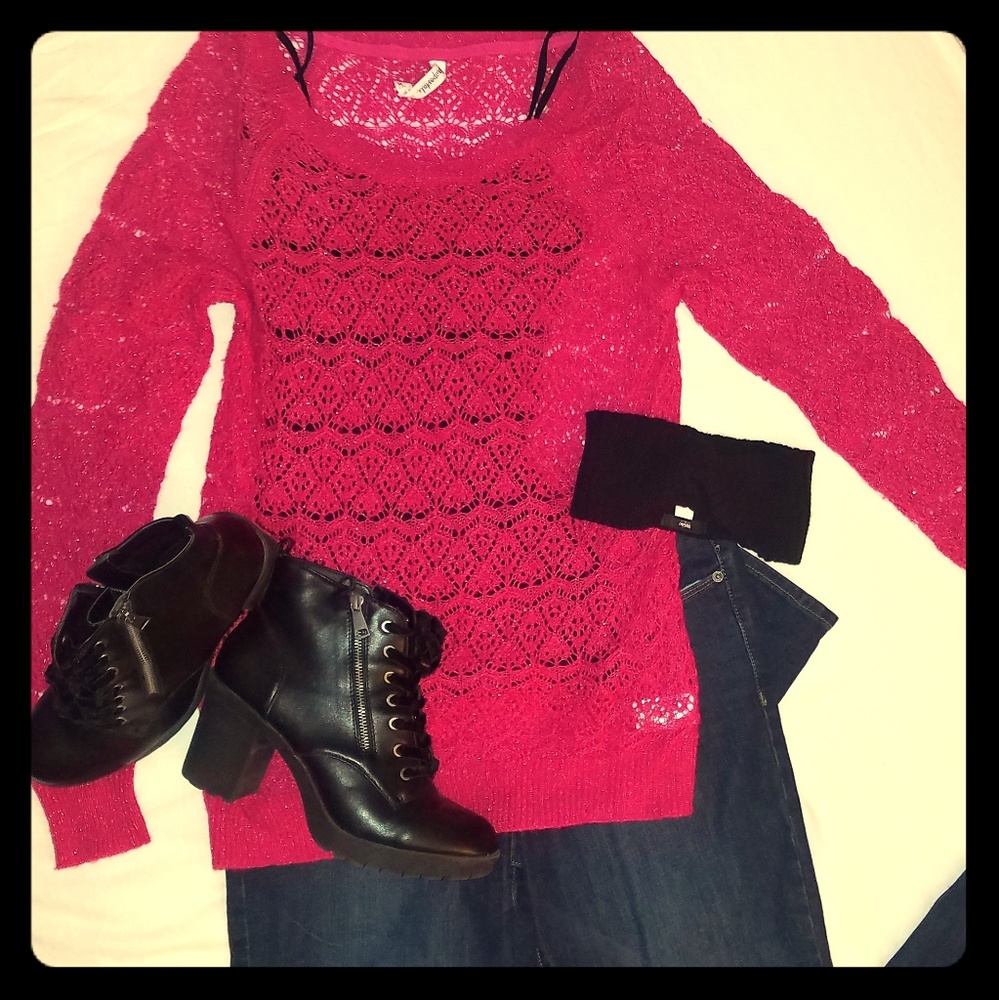Pink Sheer Sweater